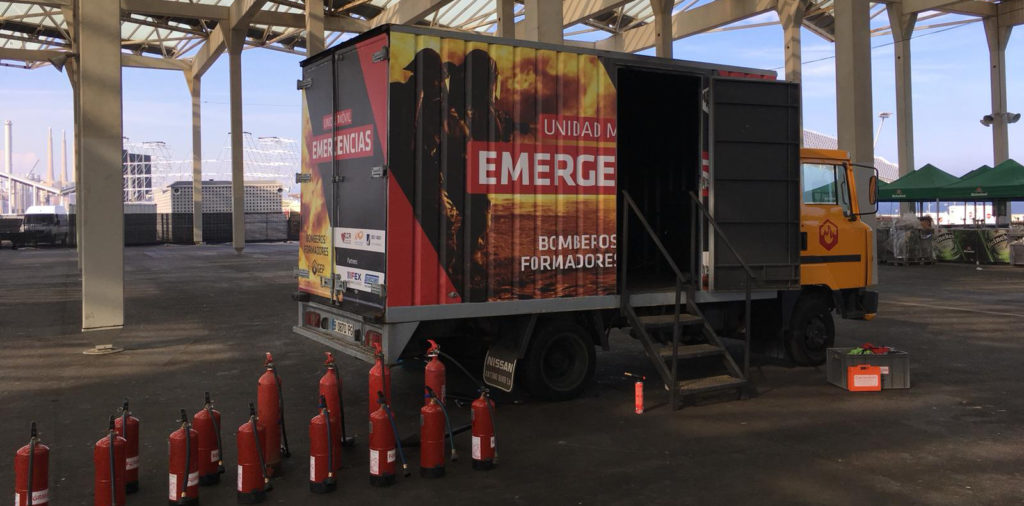 unidad móvil 3 para formaciones contra incendios